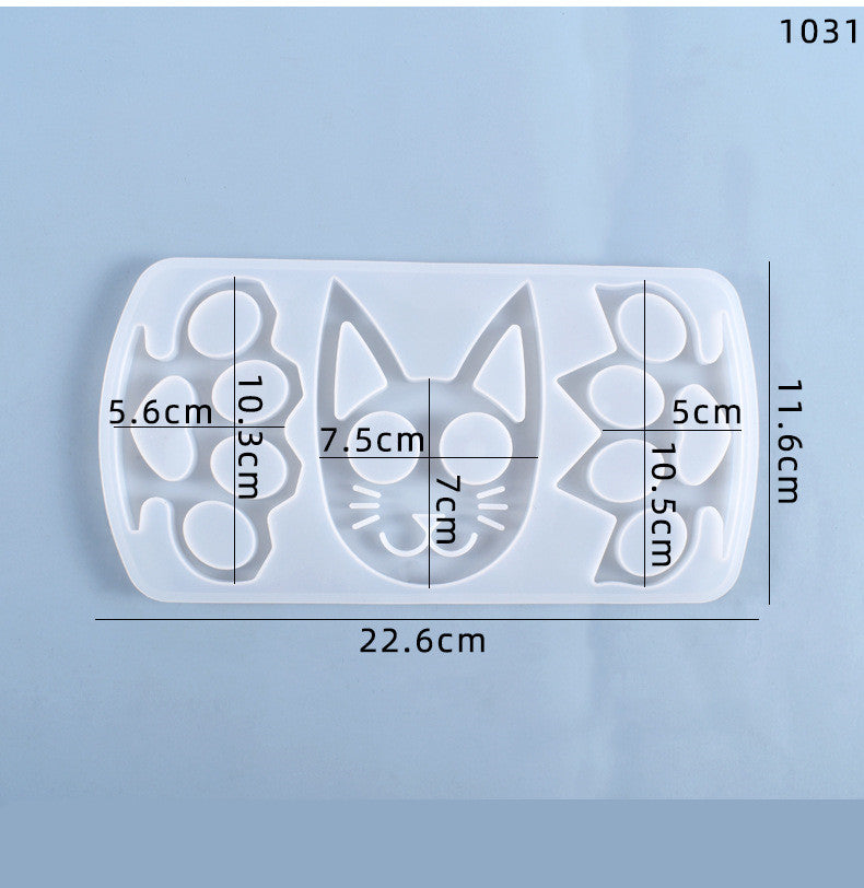 DIY Cat Head Silicone Molds Self Defense Keychain Mold Pendant Resin Epoxy Craft Mold Decoration silikon form for epoxy resin