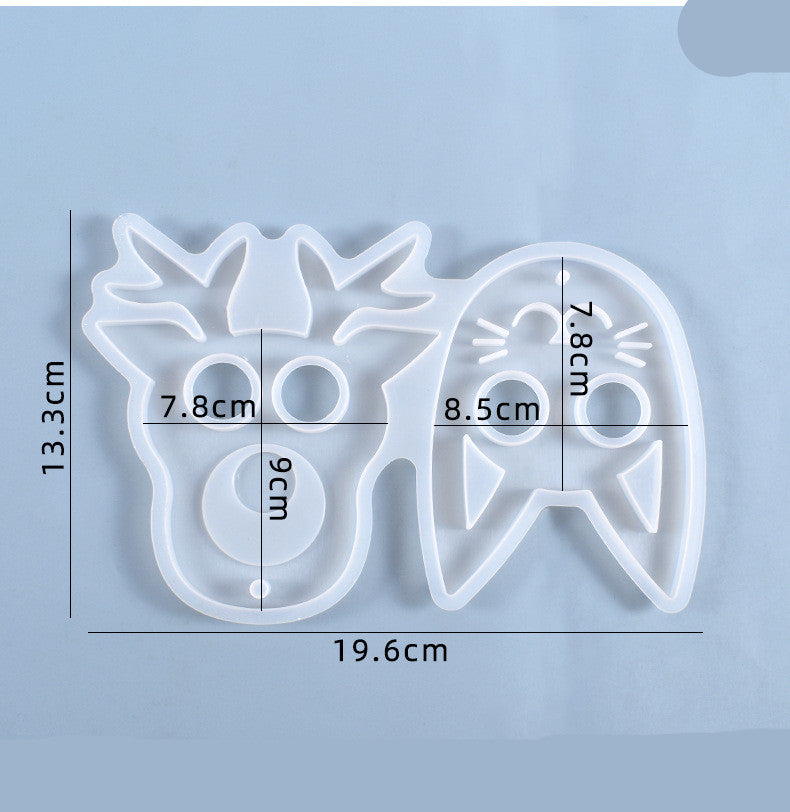 DIY Cat Head Silicone Molds Self Defense Keychain Mold Pendant Resin Epoxy Craft Mold Decoration silikon form for epoxy resin