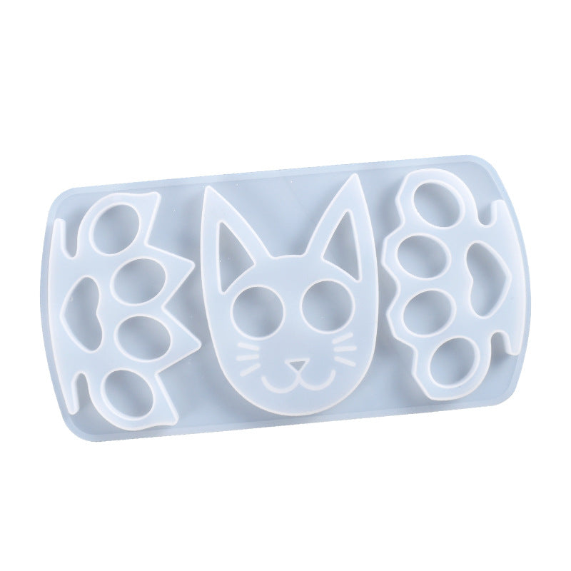 DIY Cat Head Silicone Molds Self Defense Keychain Mold Pendant Resin Epoxy Craft Mold Decoration silikon form for epoxy resin